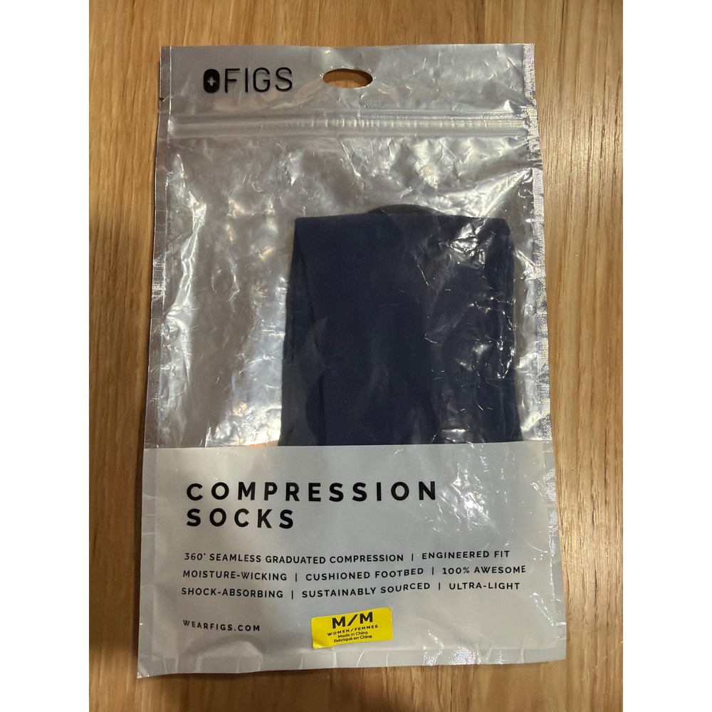 FIGS Smart Socks Navy Blue Compression Socks Womens Medium NEW Nursing Travel